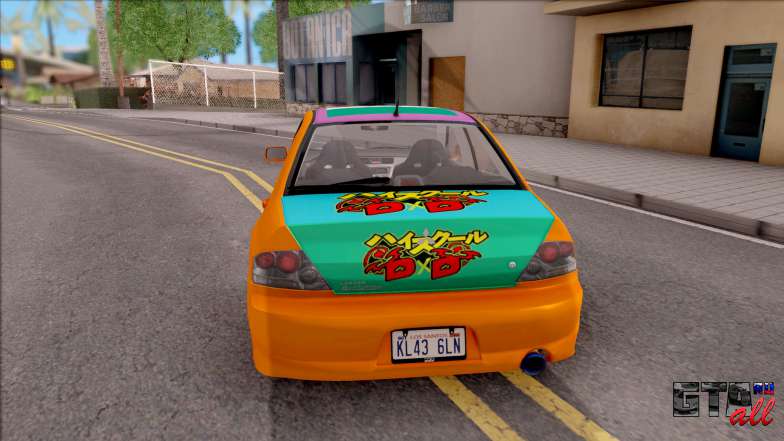 Mitsubishi Lancer Evo 8 High School DxD Itasha для GTA San Andreas - вид сзади