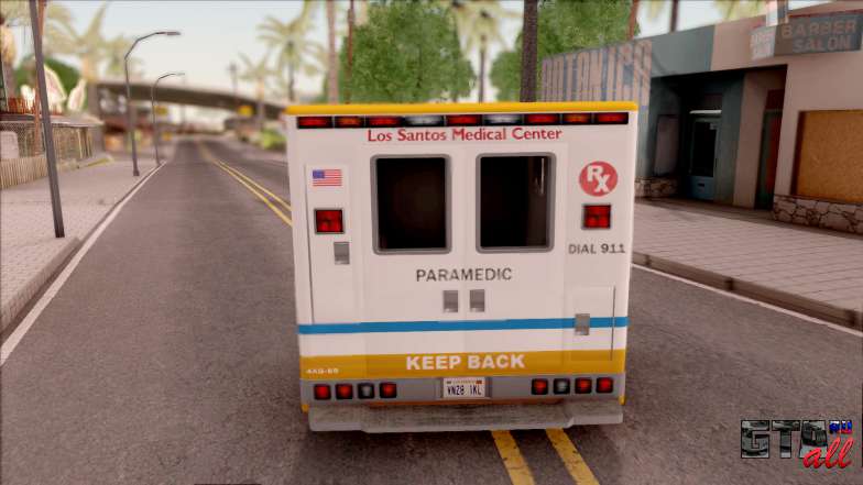 Brute Ambulance GTA V для GTA San Andreas - вид сзади