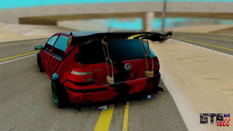 Volkswagen Golf IV для GTA San Andreas - вид сзади