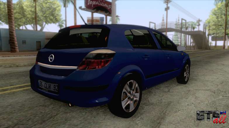 Opel Astra H для GTA San Andreas - вид сзади