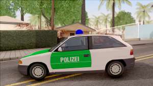 Opel Astra F Polizei для GTA San Andreas - вид сбоку