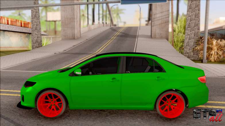 Toyota Corolla Green Edition для GTA San Andreas - вид сбоку