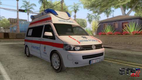 Volkswagen T5 Serbian Ambulance для GTA San Andreas - вид спереди