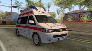 Volkswagen T5 Serbian Ambulance для GTA San Andreas - вид спереди