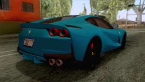 Ferrari 812 Superfast 2017 v1 для GTA San Andreas - вид сзади