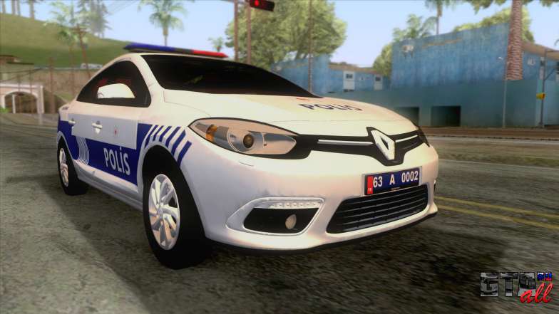 Renault Fluence Turkish Police Car для GTA San Andreas - вид спереди