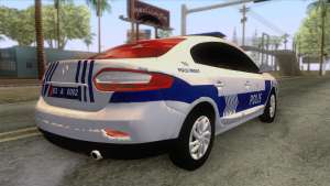 Renault Fluence Turkish Police Car для GTA San Andreas - вид сзади