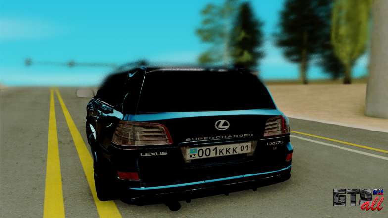 Lexus LX570 для GTA San Andreas - вид сзади