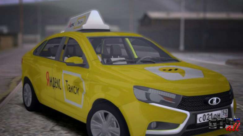 Lada Vesta Yandex Taxi (LVYT) Beta 0.1 для GTA San Andreas - вид спереди