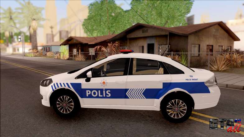 Fiat Linea Turkish Police для GTA San Andreas - вид сбоку