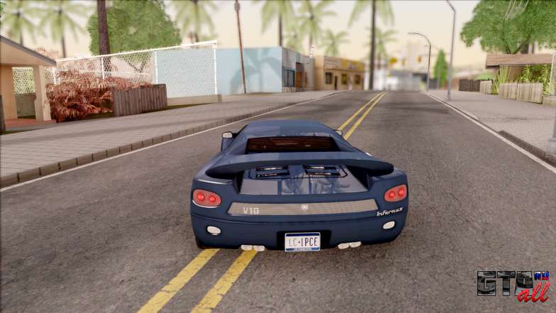 Infernus from GTA III HD для GTA San Andreas - вид сзади