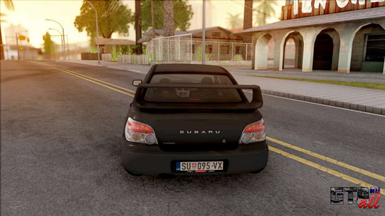 Subaru Impreza WRX STi для GTA San Andreas - вид сзади