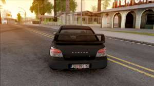 Subaru Impreza WRX STi для GTA San Andreas - вид сзади