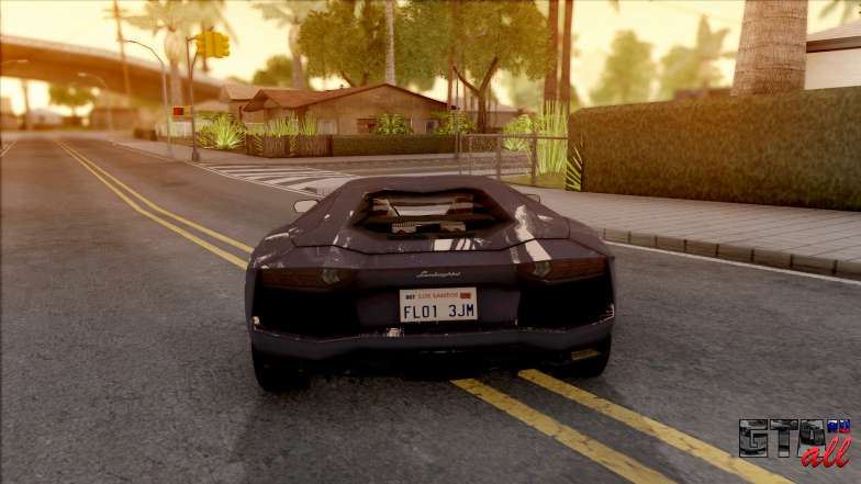 Lamborghini Aventador для GTA San Andreas - вид сзади