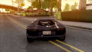 Lamborghini Aventador для GTA San Andreas - вид сзади