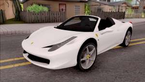 Ferrari 458 Italia Spider для GTA San Andreas - вид спереди