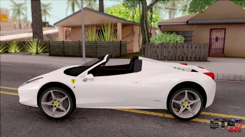 Ferrari 458 Italia Spider для GTA San Andreas - вид сбоку