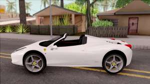 Ferrari 458 Italia Spider для GTA San Andreas - вид сбоку