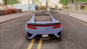 Acura NSX 2016 для GTA San Andreas - вид сзади