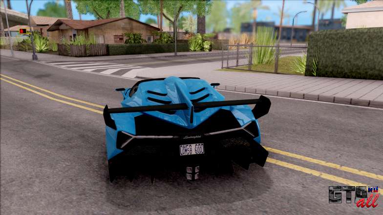 Lamborghini Veneno Roadster для GTA San Andreas - вид сзади