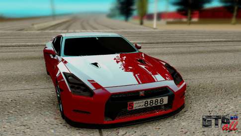 Nissan GTR R35 для GTA San Andreas - вид спереди