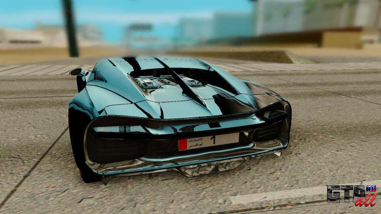 Bugatti Chiron для GTA San Andreas - вид сзади