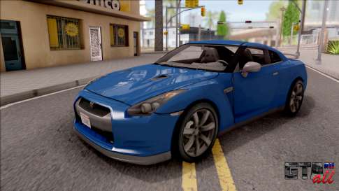 Nissan GT-R для GTA San Andreas - вид спереди