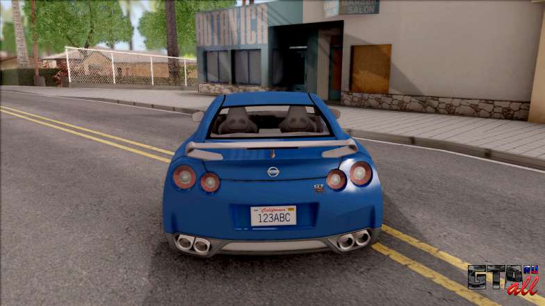 Nissan GT-R для GTA San Andreas - вид сзади