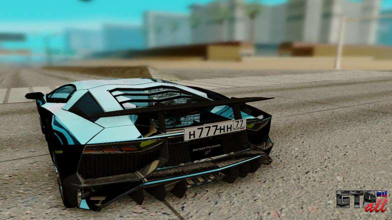 Lamborghini Aventador SV 2015 для GTA San Andreas - вид сзади