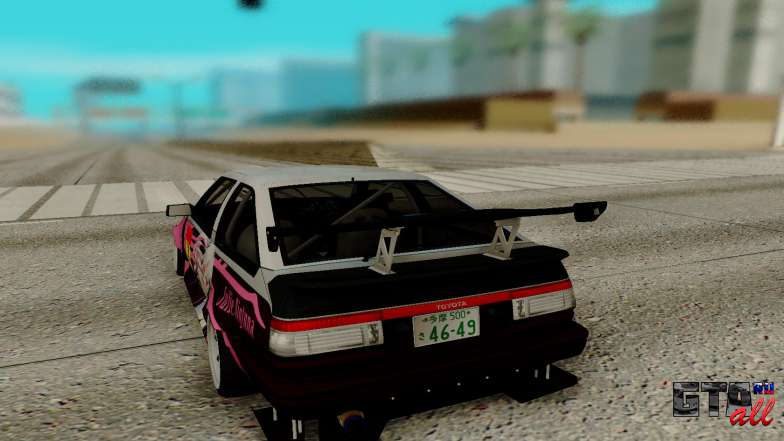 Toyota AE86 для GTA San Andreas - вид сзади