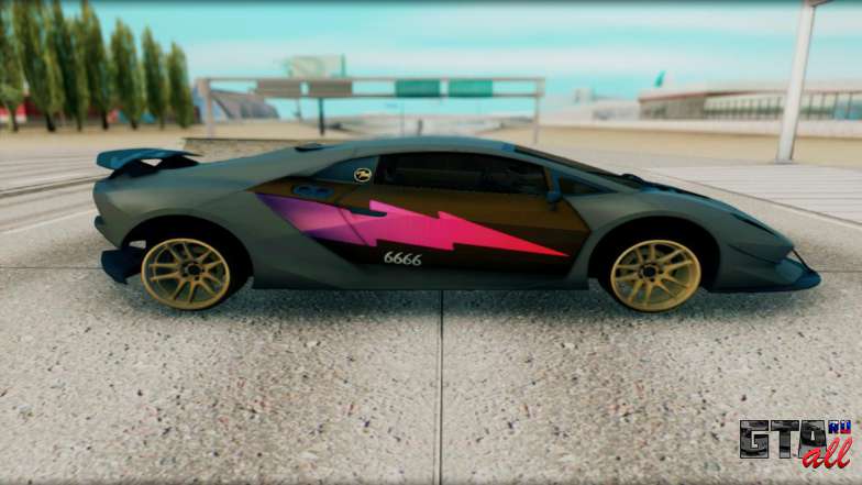 Lamborghini Sesto Elemento для GTA San Andreas - вид сбоку