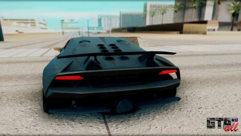 Lamborghini Sesto Elemento для GTA San Andreas - вид сзади