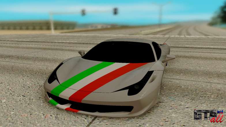 Ferrari Italia 458 для GTA San Andreas - вид спереди