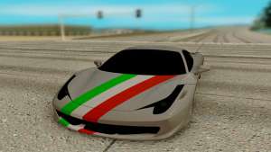 Ferrari Italia 458 для GTA San Andreas - вид спереди