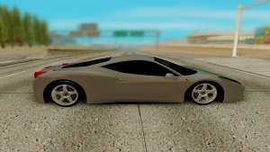 Ferrari Italia 458 для GTA San Andreas - вид сбоку