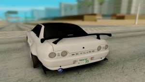 Nissan Skyline GTR для GTA San Andreas - вид сзади