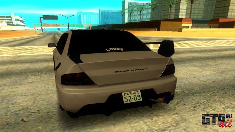 Mitsubishi Lancer Evolution 8 для GTA San Andreas - вид сзади