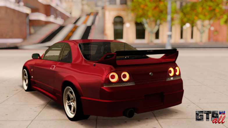 Nissan Skyline R33 для GTA San Andreas - вид сзади