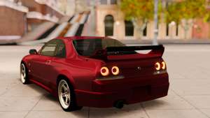 Nissan Skyline R33 для GTA San Andreas - вид сзади