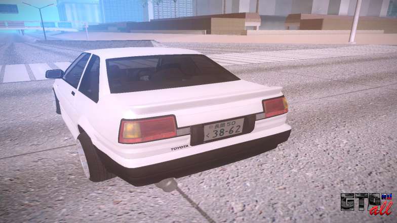 Toyota Corolla AE85 Levin для GTA San Andreas - вид сзади