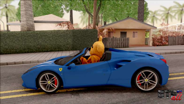 Ferrari 488 Spider 2016 v2 для GTA San Andreas - вид сбоку