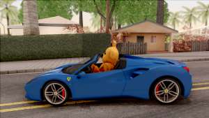 Ferrari 488 Spider 2016 v2 для GTA San Andreas - вид сбоку