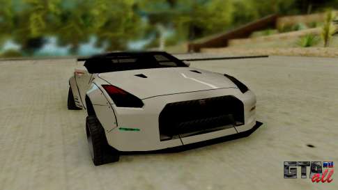 Nissan GTR R35 для GTA San Andreas - вид спереди