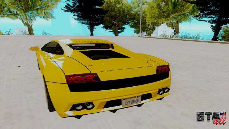 Lamborghini Gallardo для GTA San Andreas - вид сзади