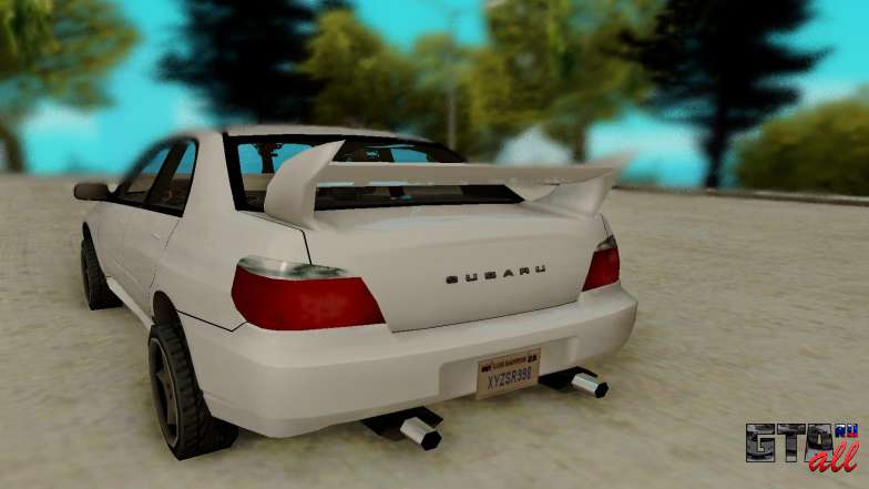 Subaru Impreza для GTA San Andreas - вид сзади