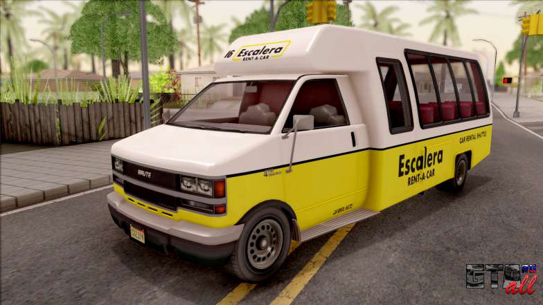 GTA V Brute Rental Shuttle Bus для GTA San Andreas - вид спереди