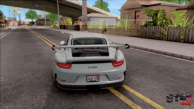 Porsche 911 GT3 RS 2016 SA Plate для GTA San Andreas - вид сзади