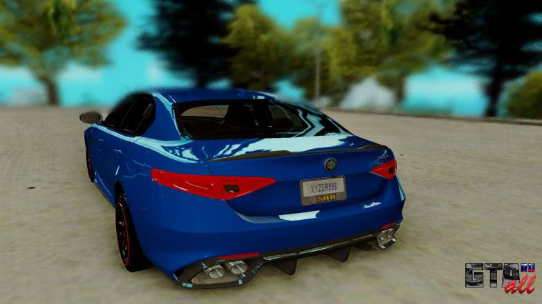 Alfa Romeo Giulia для GTA San Andreas - вид сзади