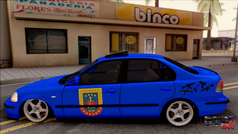 Honda Civic İes Jandarma для GTA San Andreas - вид сбоку