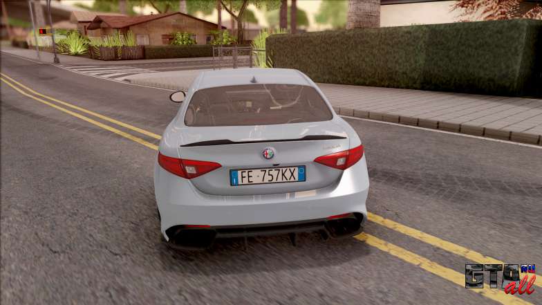 Alfa Romeo Giulia Quadrifoglio 2017 EU Plate для GTA San Andreas - вид сзади